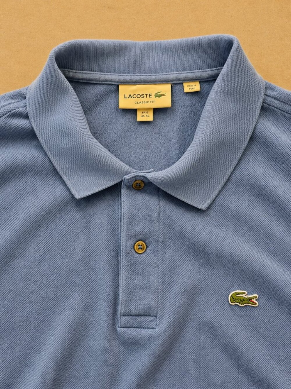 Lacoste Blue Classic Fit Cotton Piqué Polo Shirt - US XL / FR 6 - Picture 3 of 6